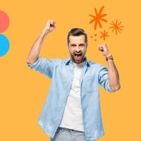 excited man with figma logo