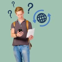 ragazzo perso che consulta cellulare