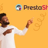 ragazzo felice con logo prestashop