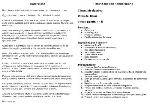Trascrizione con rielaborazione