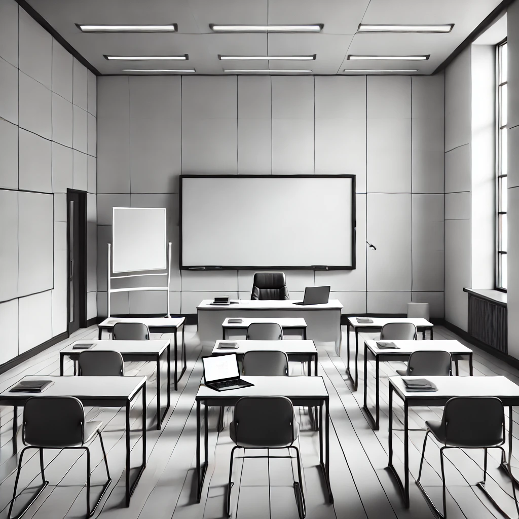 Aula universitaria vacía