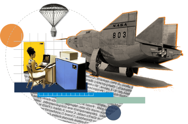 Collage with computer and jet