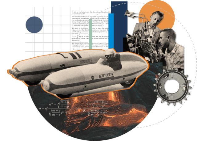 Collage con moto e tecnici