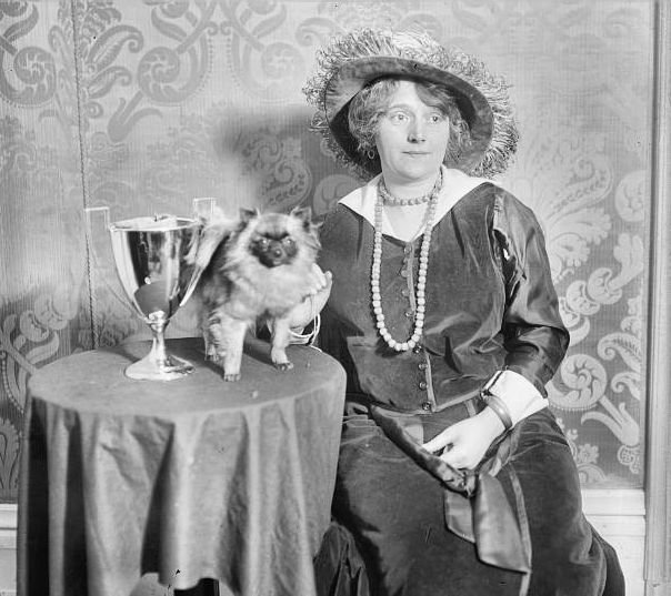 Ms Henry Hill with her dog Little Miss Muffet