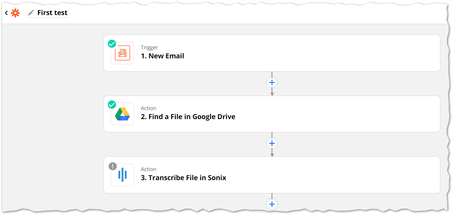 Test iniziale con Zapier