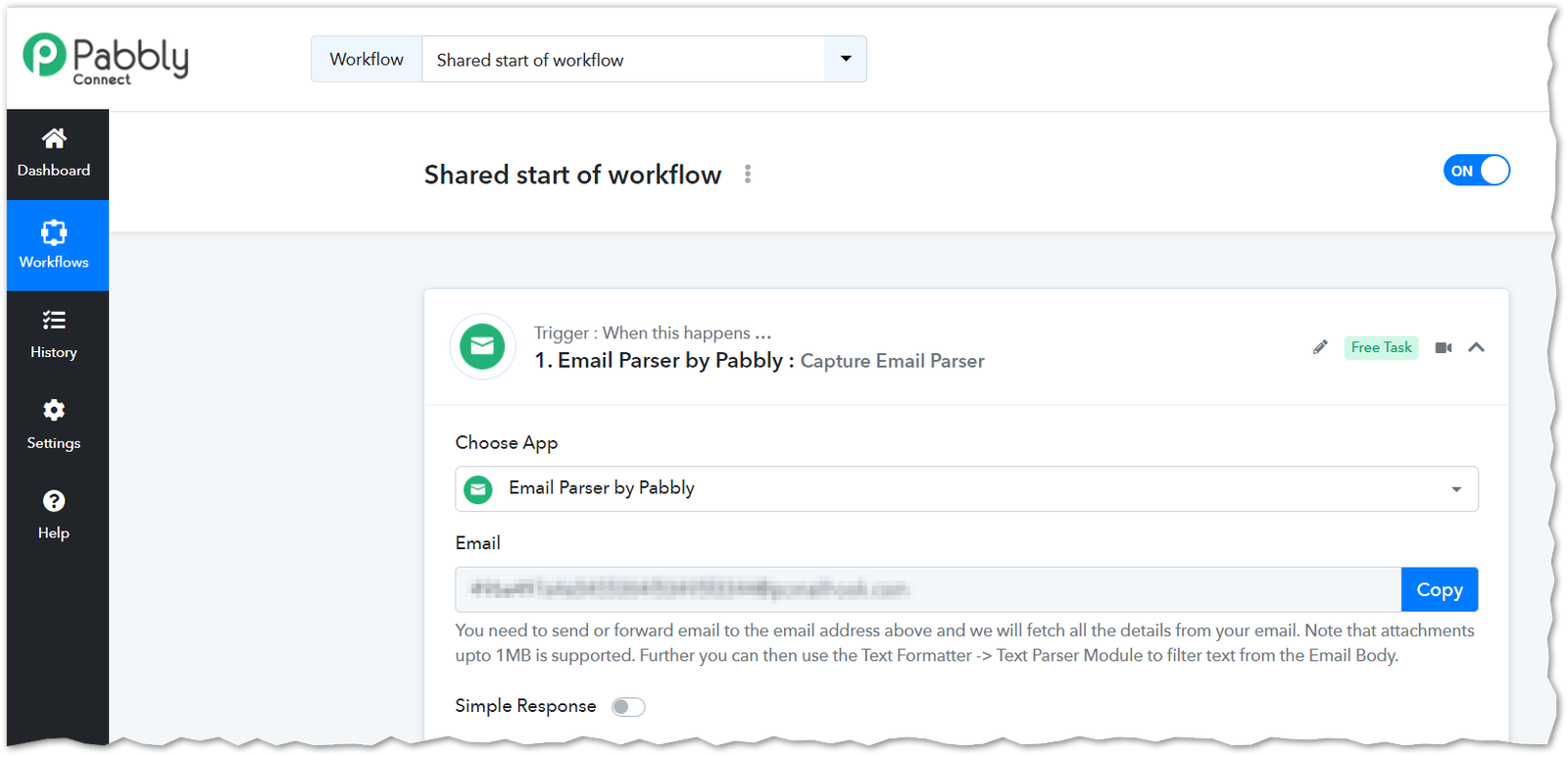 Workflow in Pabbly Connect