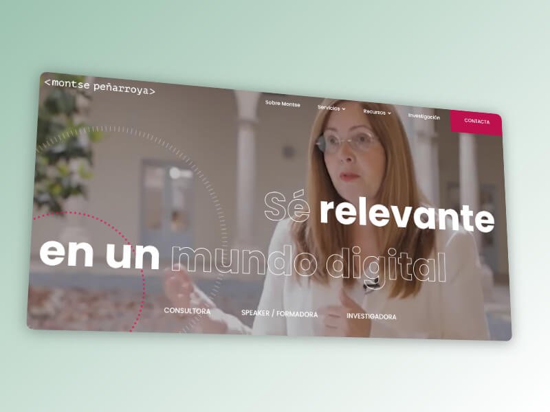 Schermata della home del sito di Montserrat Peñarroya