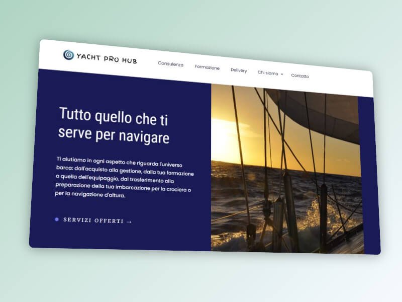 Página de inicio de Yacht Pro Hub