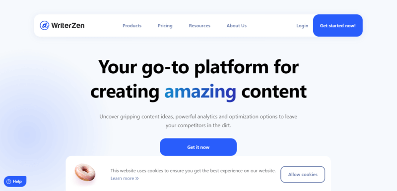 Home page di WriterZen