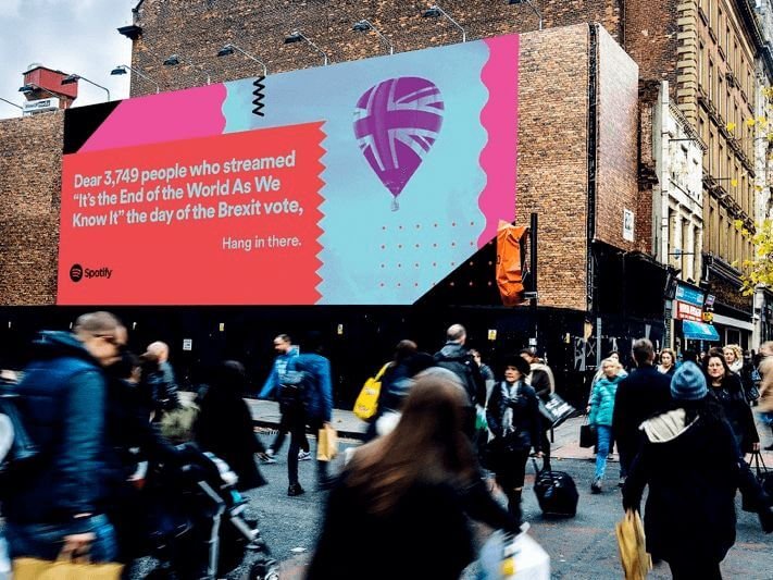 Cartellone pubblicitario di Spotify