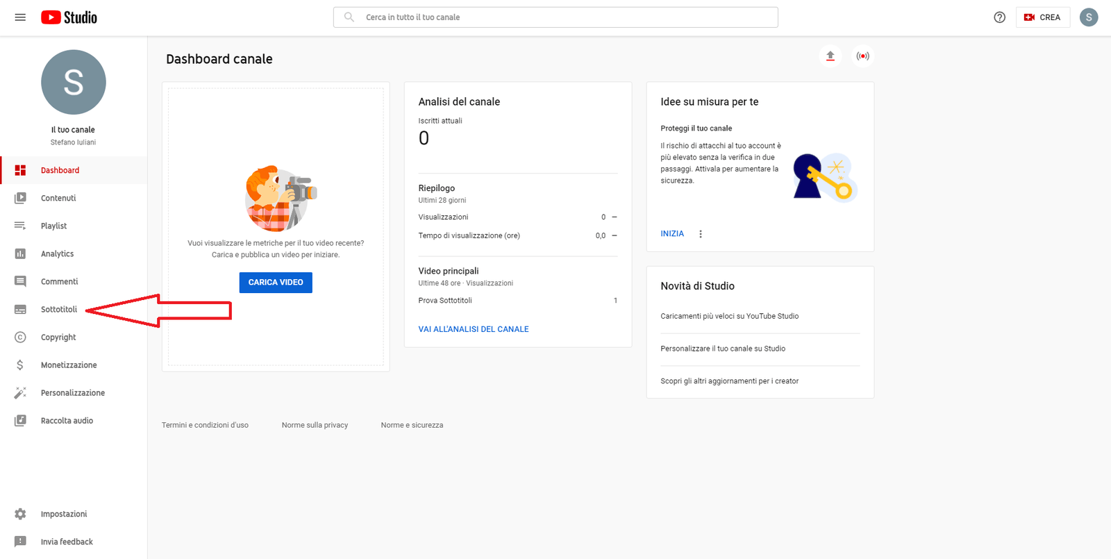 Screenshot of YouTube, Manage videos