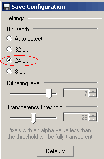 PNG file configuration