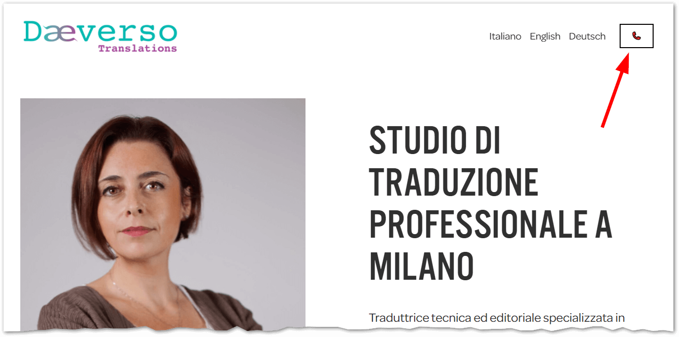 Screenshot home page in italiano del sito Daeverso.com