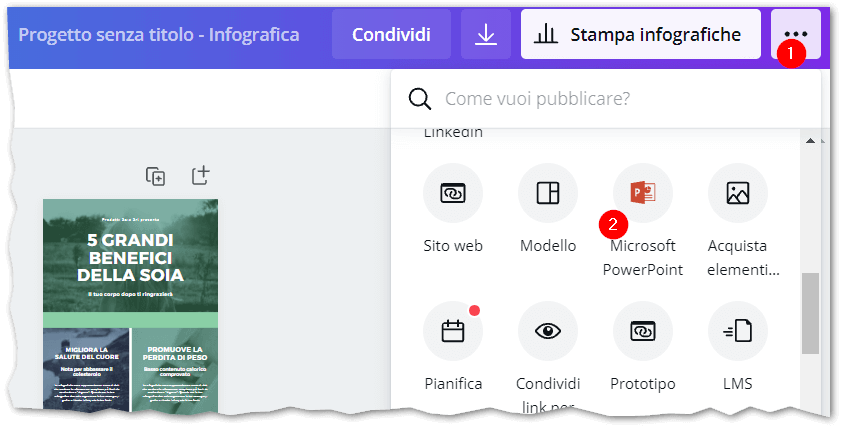 Publishing a Canva project as PowerPoint