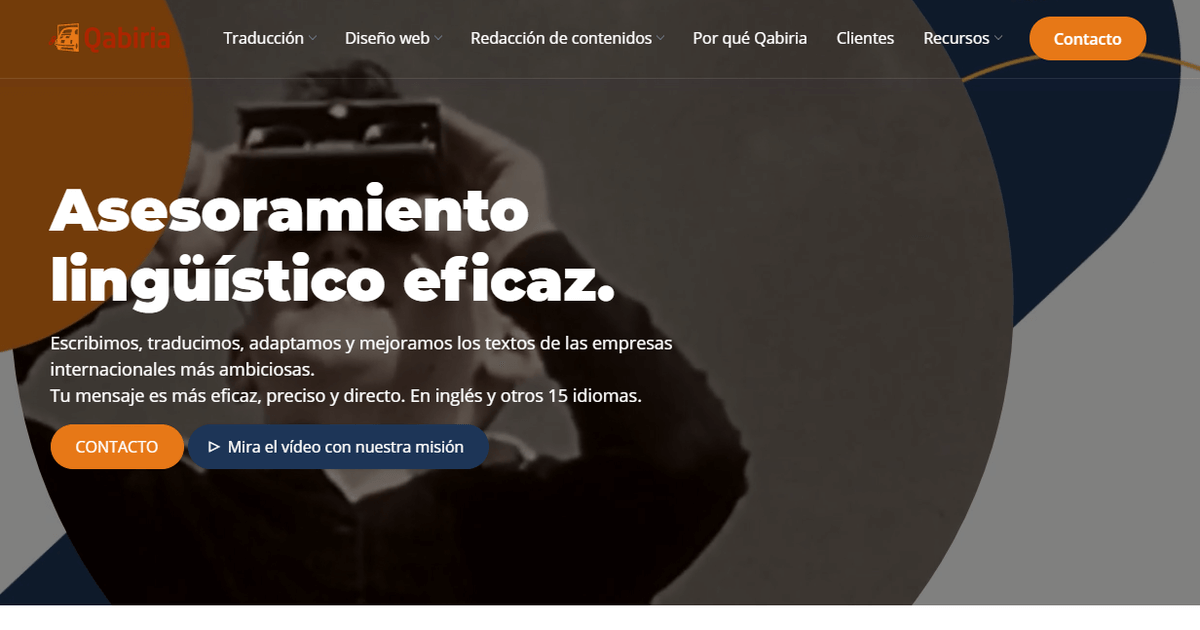 Captura de pantalla del sitio web de Qabiria